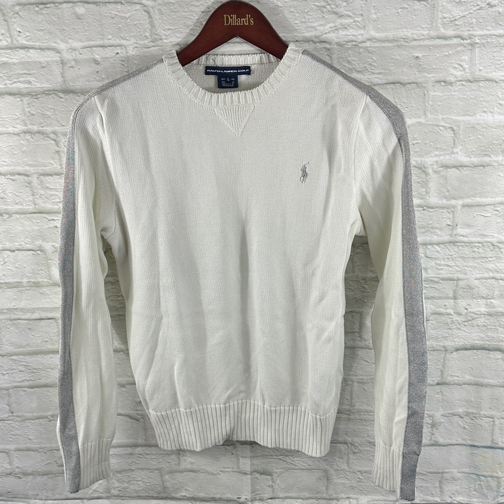 Polo by Ralph Lauren Woman’s White and Gray Crewneck Sweater L